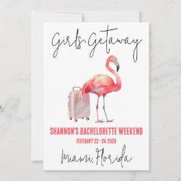 Girls' Getaway Flamingo Beach Bachelorette Weekend Invitation