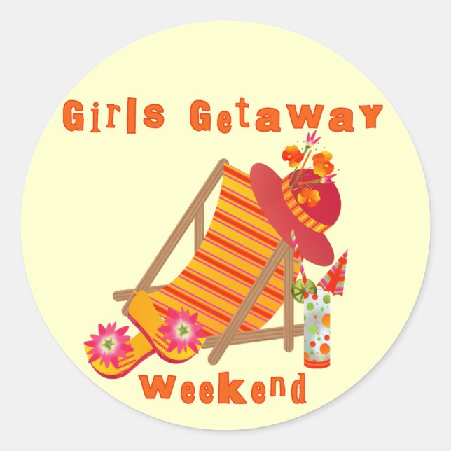 Girls Getaway Weekend T-shirts and Gifts Classic Round Sticker (Front)
