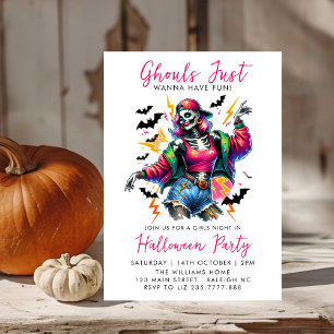 Girls Ghouls Night Out Adult Halloween Party Invitation