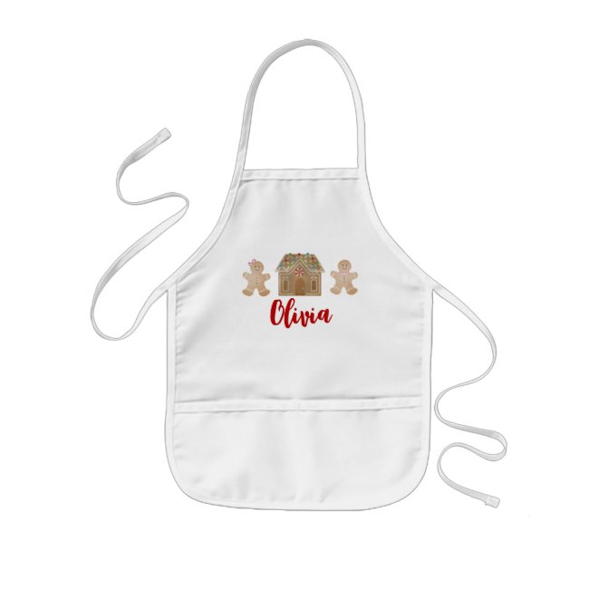 Girls Gingerbread Apron, Child Apron