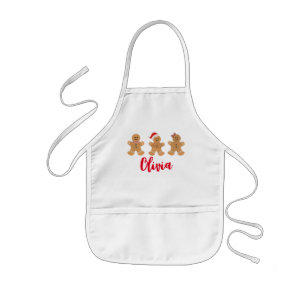 Girls Gingerbread Trio Apron, Child Apron
