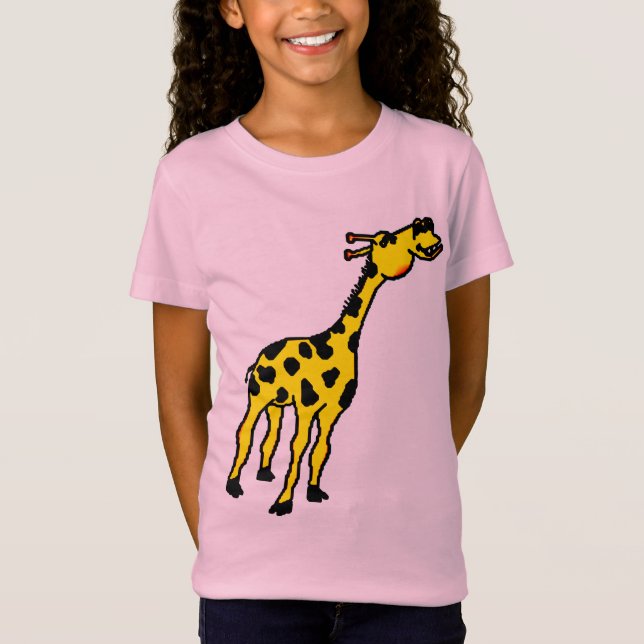girl's giraffe fitted T-shirt. T-Shirt (Front)