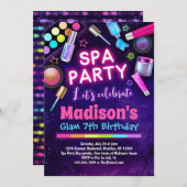 Girls Glam Spa Birthday Party Invitation (Front/Back)