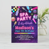 Girls Glam Spa Birthday Party Invitation (Standing Front)