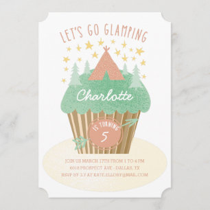 Girls Glamping Birthday Party Invitation