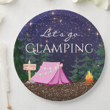 Girls Glamping Birthday Party Paper Plates by InvitationCentral at Zazzle