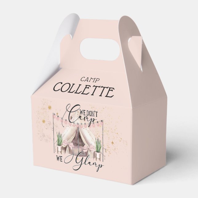 Girls Glamping Birthday Party Under The Stars Favor Boxes (Front Side)
