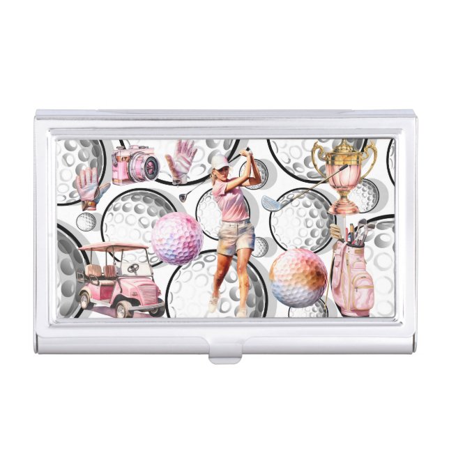 Girls Go Golfing Business Card Case (Front)