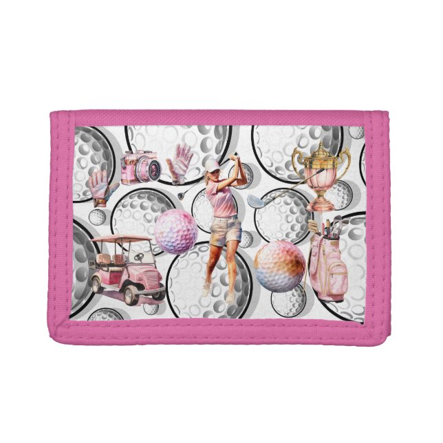 Girls Go Golfing Trifold Wallet (Front)