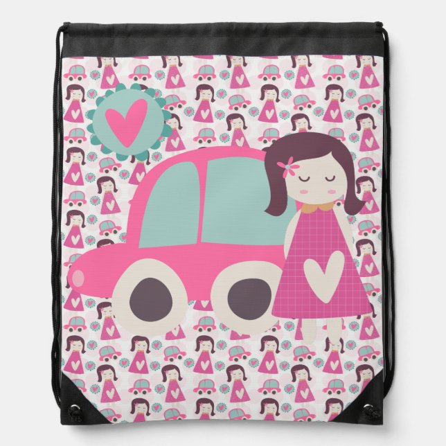 Girls Going Places Drawstring Bag (Front)