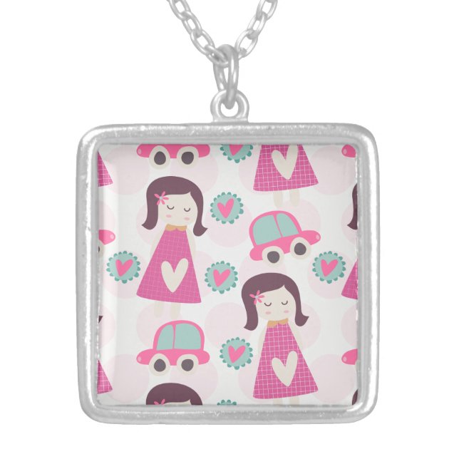 Girls Going Places Silver Plated Necklace (Front)