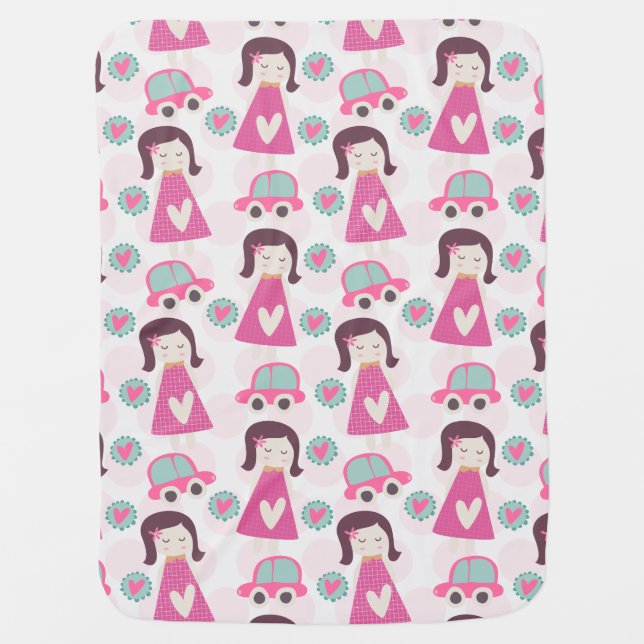 Girls Going Places Swaddle Blanket (Front)
