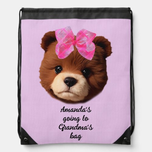 Girls going to Grandmas Personalized Custom  Drawstring Bag