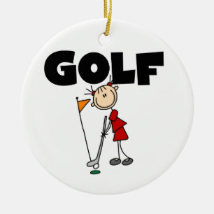 Girls GOLF Ceramic Ornament