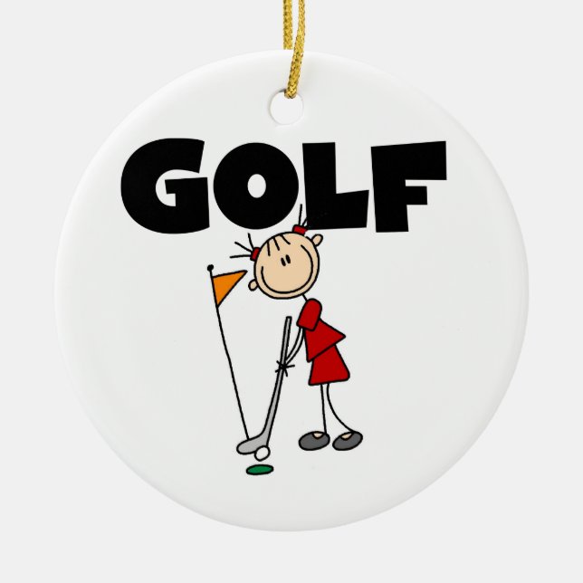 Girls GOLF Ceramic Ornament (Front)