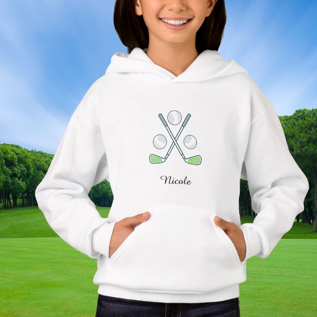 Girl's Golf Custom Name Personalized Hoodie (Creator Uploaded)