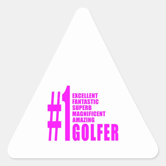 Girls Golf Golfers  Pink Number One Golfer Stickers