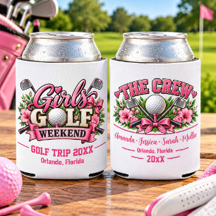 Girls Golf Weekend Crew Golf Trip Can Cooler