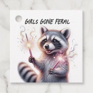 Girls Gone Feral Raccoon Bachelorette Party Favor Tags