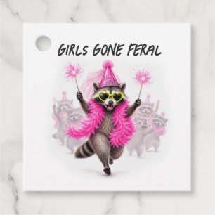 Girls Gone Feral Raccoon Bachelorette Party Favor Tags