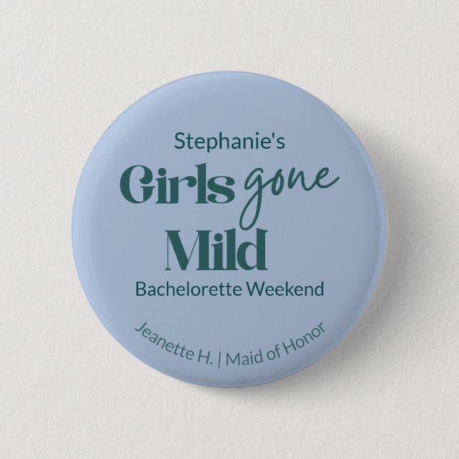 Girls Gone Mild Bachelorette Beach Spa Weekend Button (Front)
