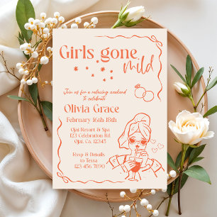 Girls Gone Mild Bachelorette Invitation   Boho Spa