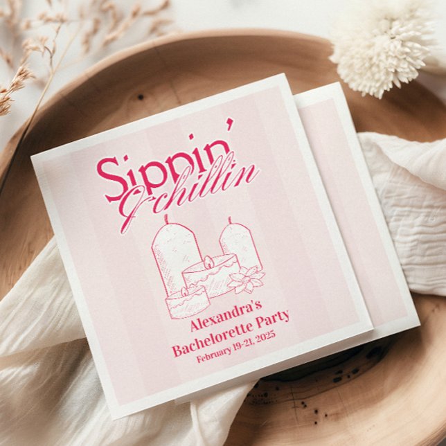 Girls Gone Mild Bachelorette Itinerary Party Napkins (Creator Uploaded)