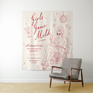 Girls Gone Mild Bachelorette Party Bach Banner Tapestry