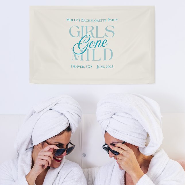 Girls Gone Mild Blue Bachelorette Banner (Girls Gone Mild banner with modern blue font – perfect for bachelorette or bridal celebrations!)