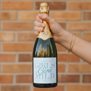 Girls Gone Mild Blue Bachelorette Sparkling Wine Label