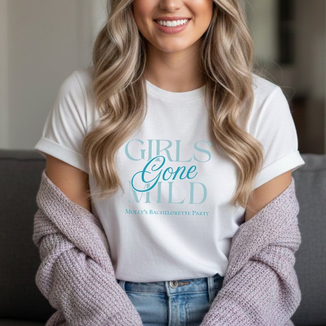 Girls Gone Mild Blue Spa Bachelorette T-Shirt (Not every bachelorette party needs to be wild—and that’s exactly the vibe of  Girls Gone Mild!)