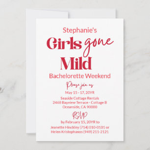 Girls Gone Mild Classic Bachelorette Beach Weekend Invitation
