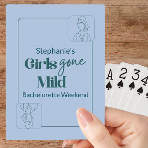 Girls Gone Mild Classic Teal Bachelorette Weekend Poker Cards