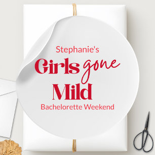 Girls Gone Mild Elegant Bachelorette Beach Weekend Classic Round Sticker