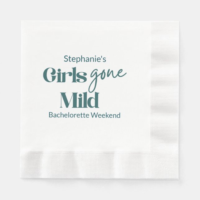 Girls Gone Mild Elegant Bachelorette Beach Weekend Napkins (Front)