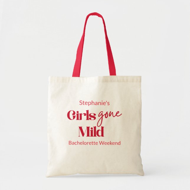 Girls Gone Mild Elegant Bachelorette Beach Weekend Tote Bag (Front)