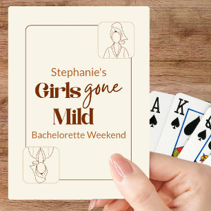 Girls Gone Mild Elegant Brown Bachelorette Weekend Poker Cards
