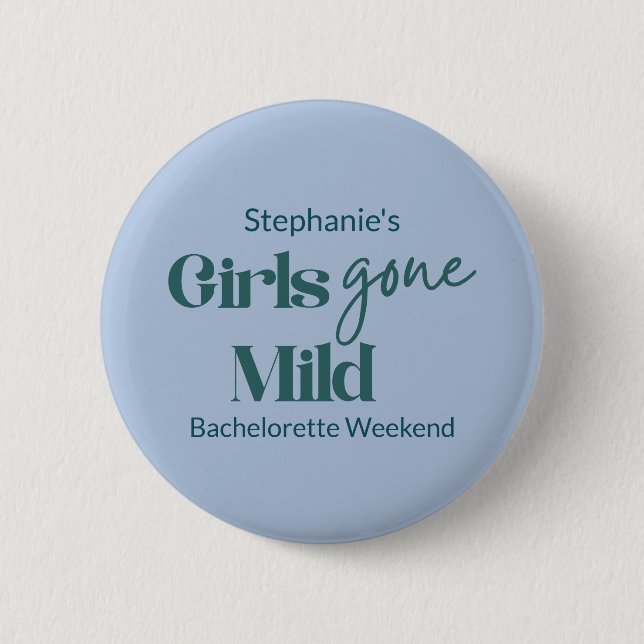Girls Gone Mild Modern Bachelorette Beach Weekend Button (Front)