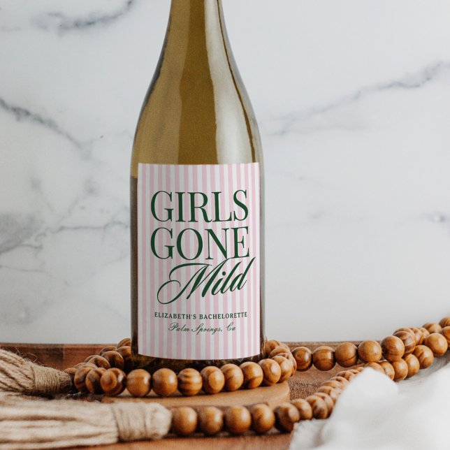Girls Gone Mild Pajama Spa Bachelorette Weekend Wine Label (Creator Uploaded)