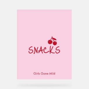 Girls Gone Mild Pink and Cherry Red Bachelorette Acrylic Sign
