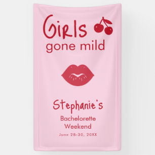 Girls Gone Mild Pink and Cherry Red Bachelorette   Banner