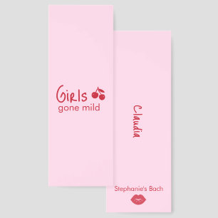 Girls Gone Mild Pink and Cherry Red Bachelorette   Bookmarks
