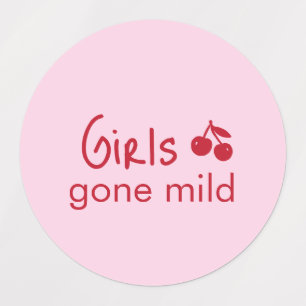 Girls Gone Mild Pink and Cherry Red Bachelorette   Labels