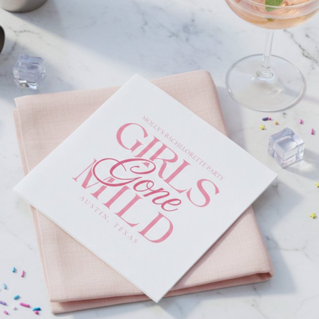 Girls Gone Mild Pink Bachelorette Napkins (Girls Gone Mild Pink Bachelorette Napkins)