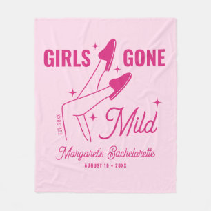 Girls Gone Mild Pink Sleepover Bachelorette Party Fleece Blanket