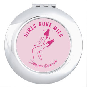 Girls Gone Mild Pink Spa Bachelorette Compact Mirror