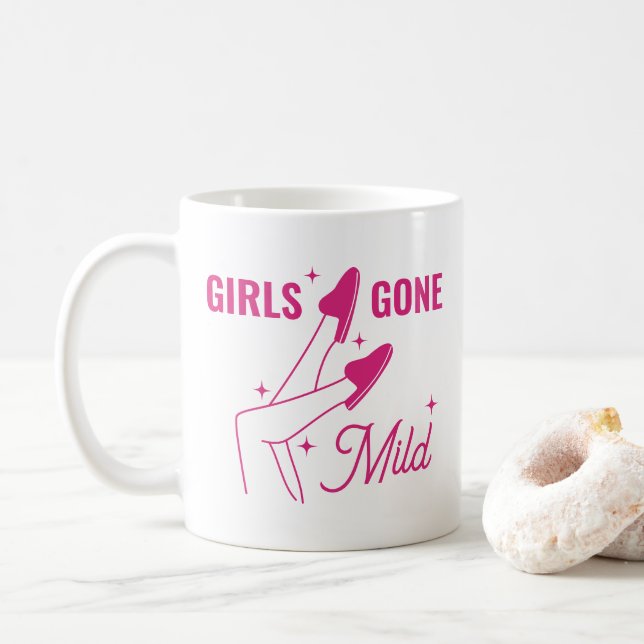 Girls Gone Mild Pink Spa Bachelorette Party Coffee Mug (With Donut)