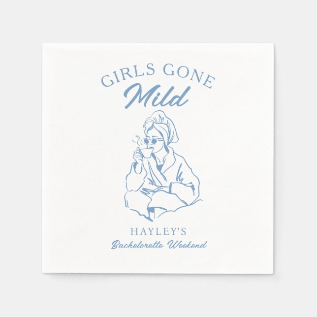 Girls Gone Mild Spa Bachelorette Party Napkins (Front)