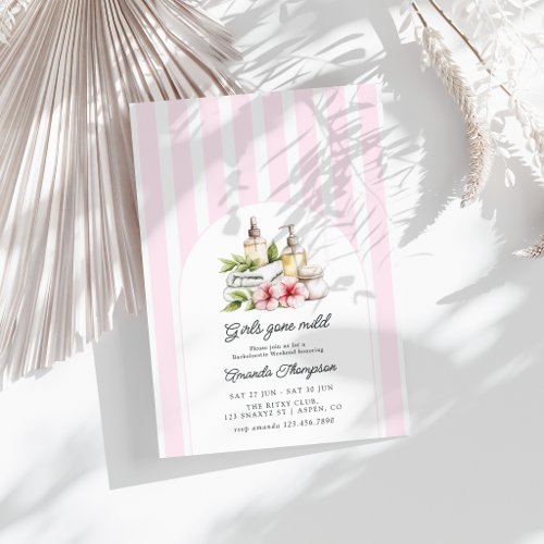 Girls Gone Mild Spa Bachelorette Weekend Invitation