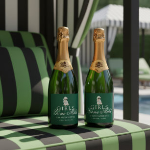 Girls Gone Mild Spa Bear Bachelorette Sparkling Wine Label